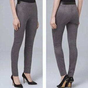 White House Black Market The Legging Gray Faux Suede Skinny Pants